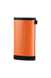 Orange LighterPick Waterproof Smoking Dugout, compact and portable design, front view on white background