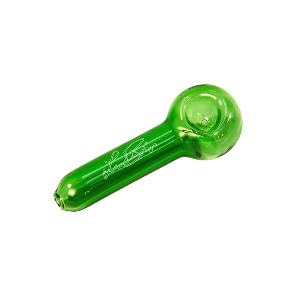 Linda Biggs Spoon Pipe in Borosilicate Glass with Signature and Tray Travel Tin