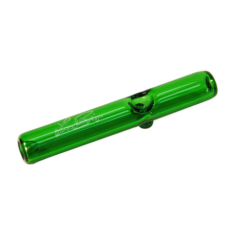 Linda Biggs signature green borosilicate glass steamroller pipe by Influenced Brandz