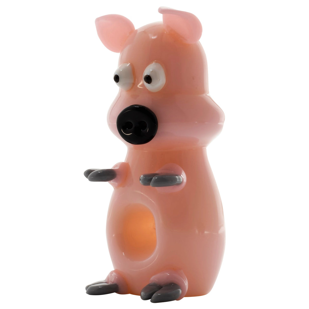 LA Pipes Little Piggy Hand Pipe in Pink, Borosilicate Glass, 4" Spoon Design, USA Made