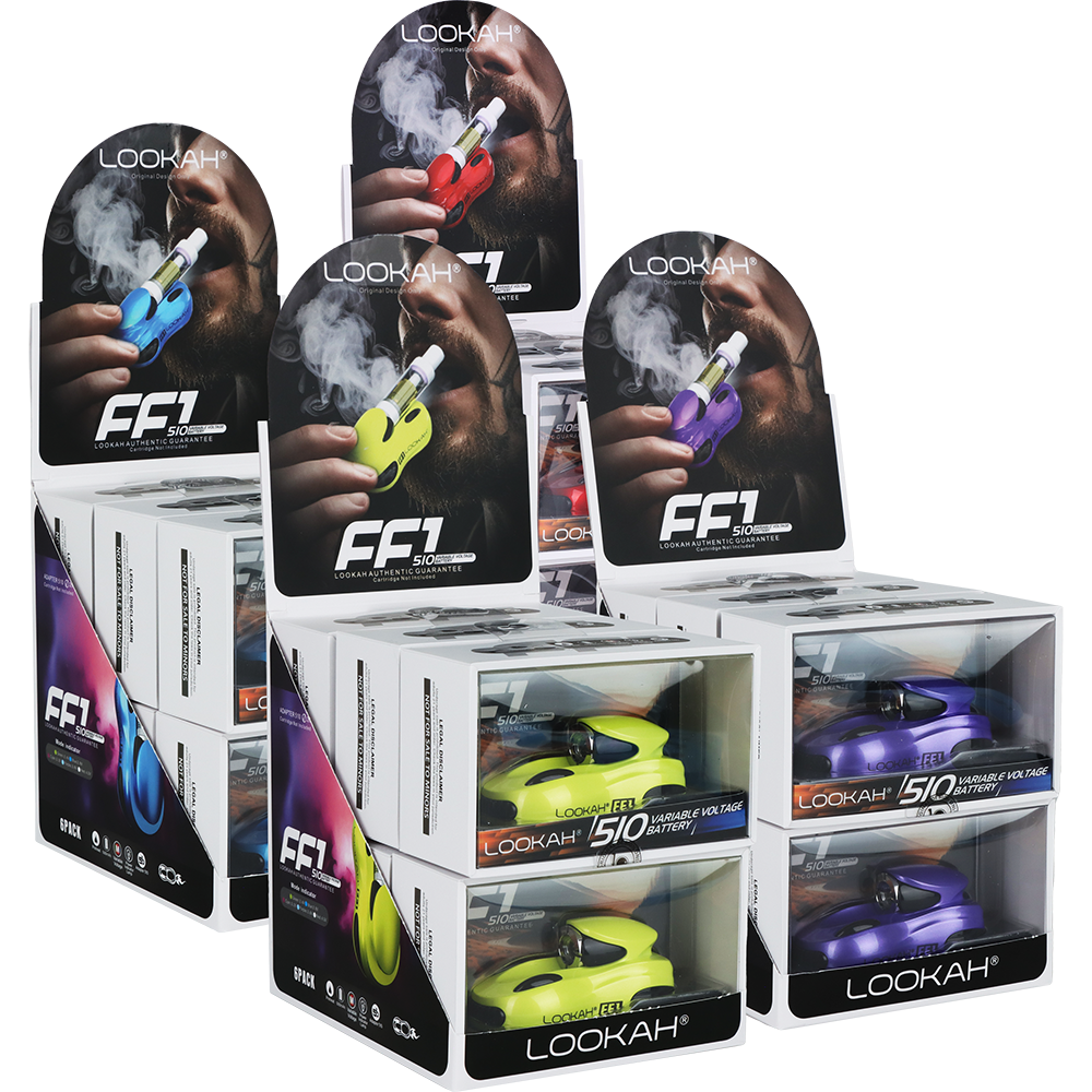 Lookah FF1 Racecar Variable Voltage 510 Vape Battery | 500mAh | 6ct Display