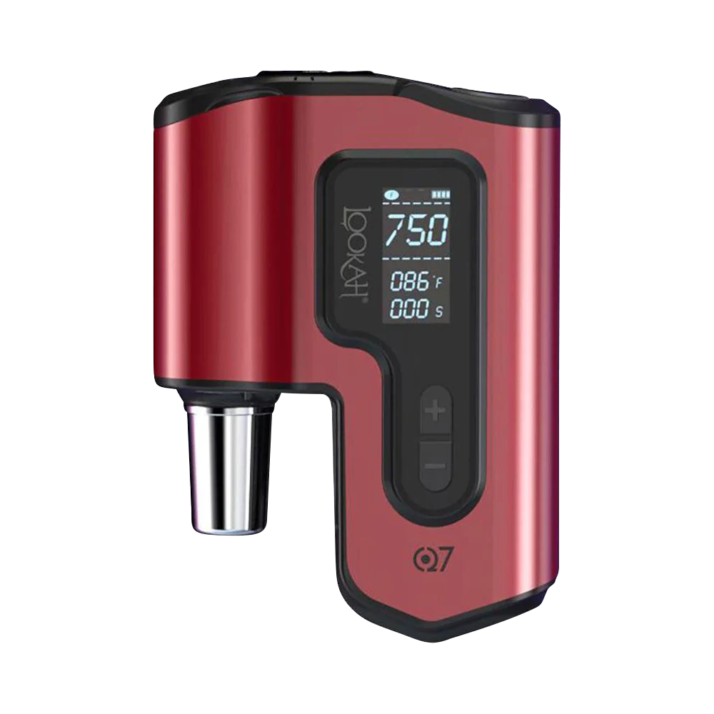 Lookah Q7 red mini enail dab kit with digital display, portable design, front view