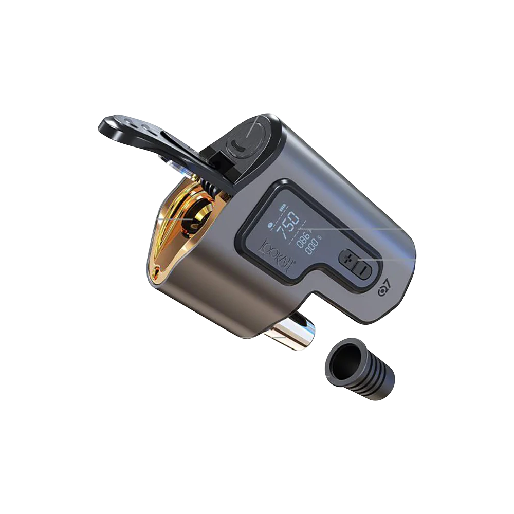 Lookah Q7 Portable Enail Dab Kit with digital display, side view on a seamless background