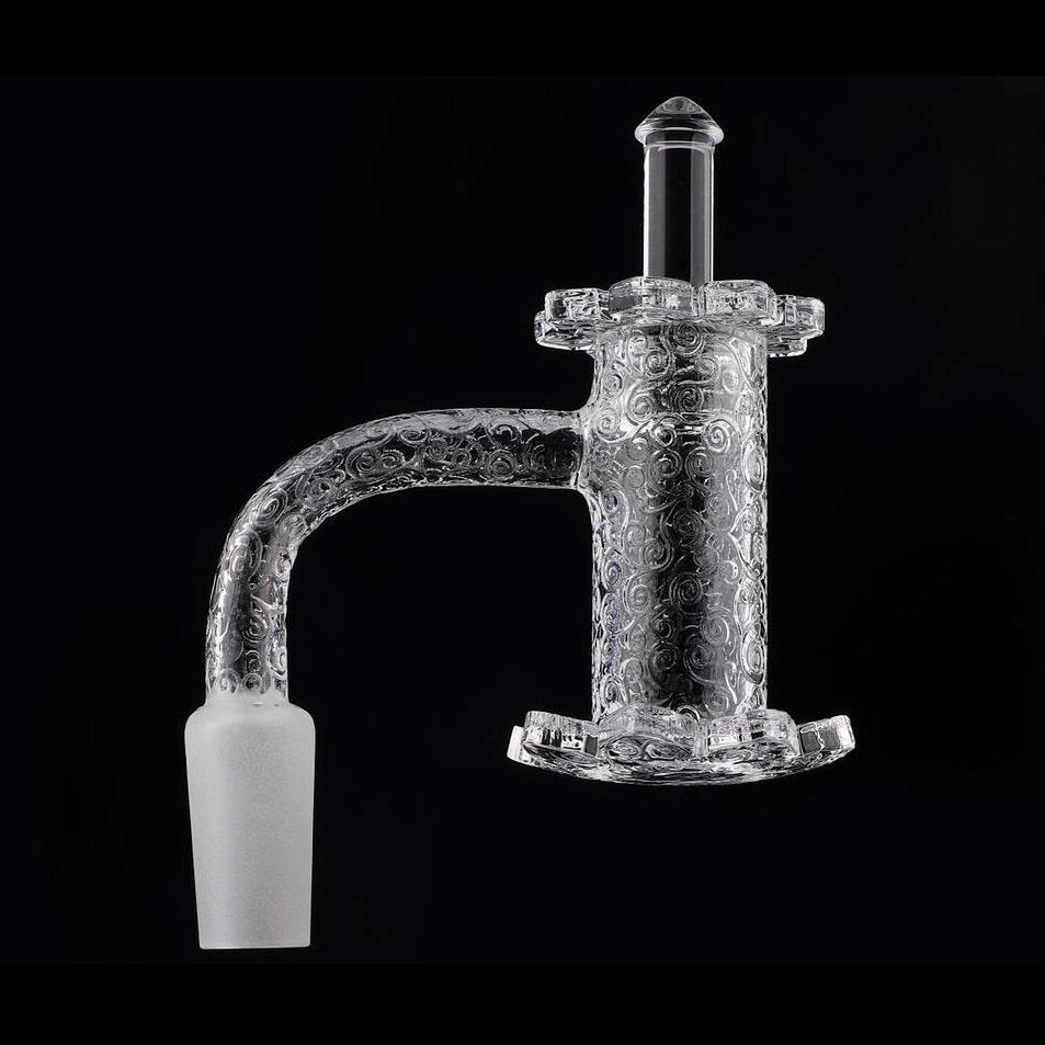 Lotus Etched Quartz Blender Banger Set with Carb Cap & Terp Pearls - The Stash Shack