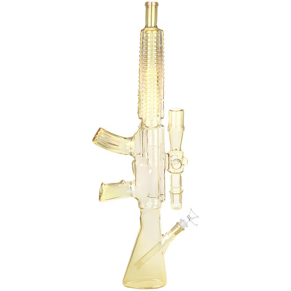 Machine Gun Glass Water Pipe | 23.75" | 14mm F | Colors Vary