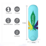 Maia Novelties Jessi Personal Massager with cannabis leaf design, 3" size, front view