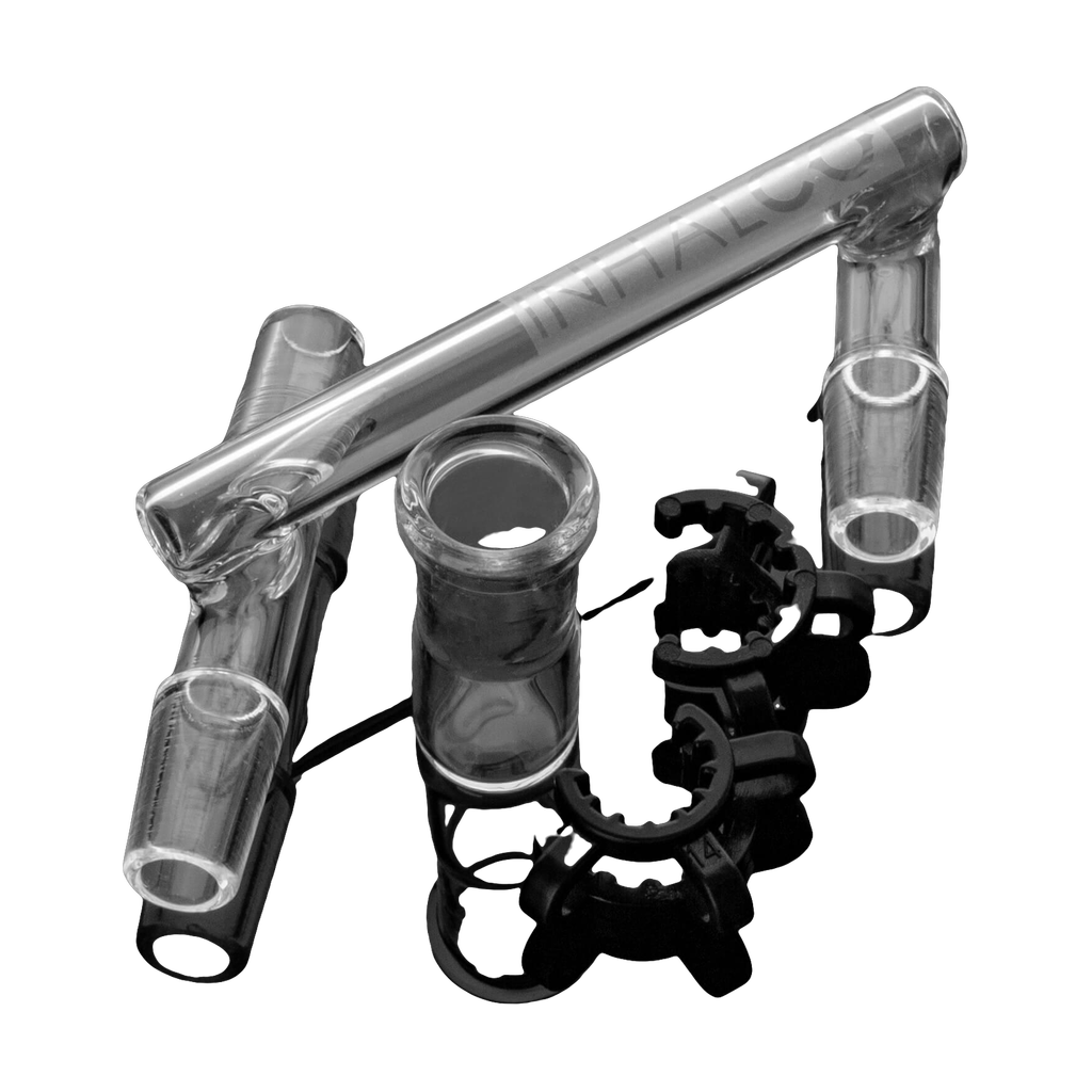 PILOT DIARY Clear Glass 14mm Dropdown Reclaim Catcher with Keck Clips, 90 Degree Male Joints