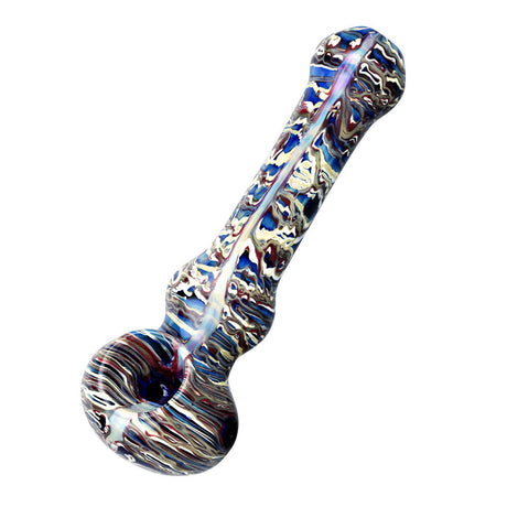 Marbled Multicolor Spoon Pipe, 5" Borosilicate Glass, for Dry Herbs - Front View
