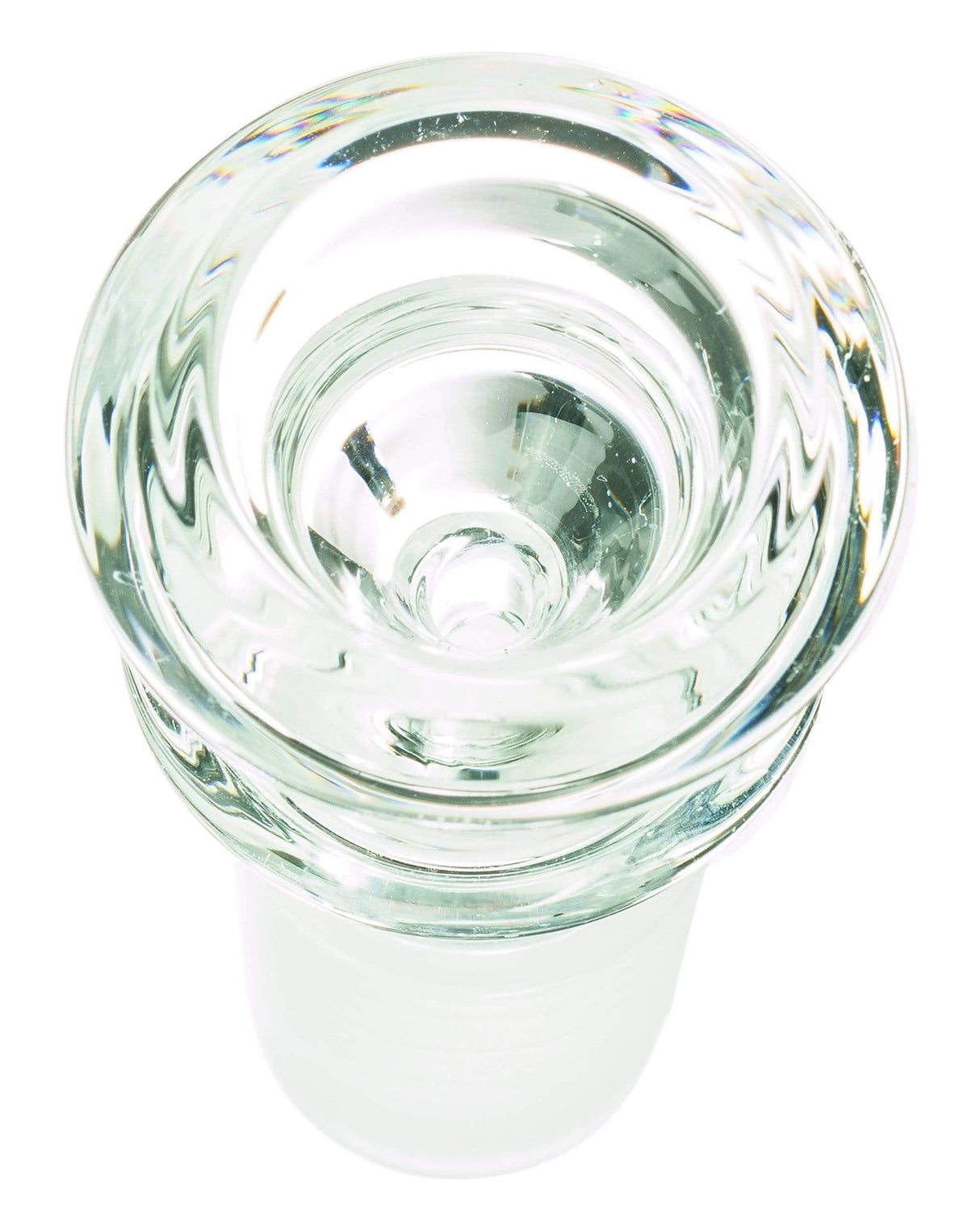 Valiant Distribution Maria Ring Glass Bowl for Bongs, Clear Heavy Wall Design, Top View