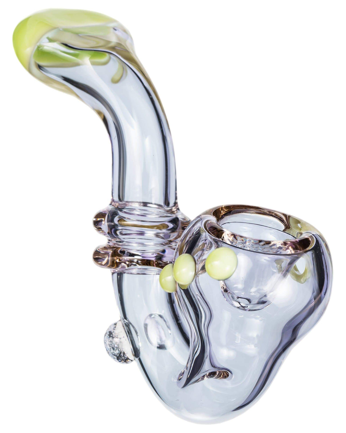 Valiant Distribution Maria Ring Sherlock Hand Pipe in Purple/Green, Compact Glass Spoon Design