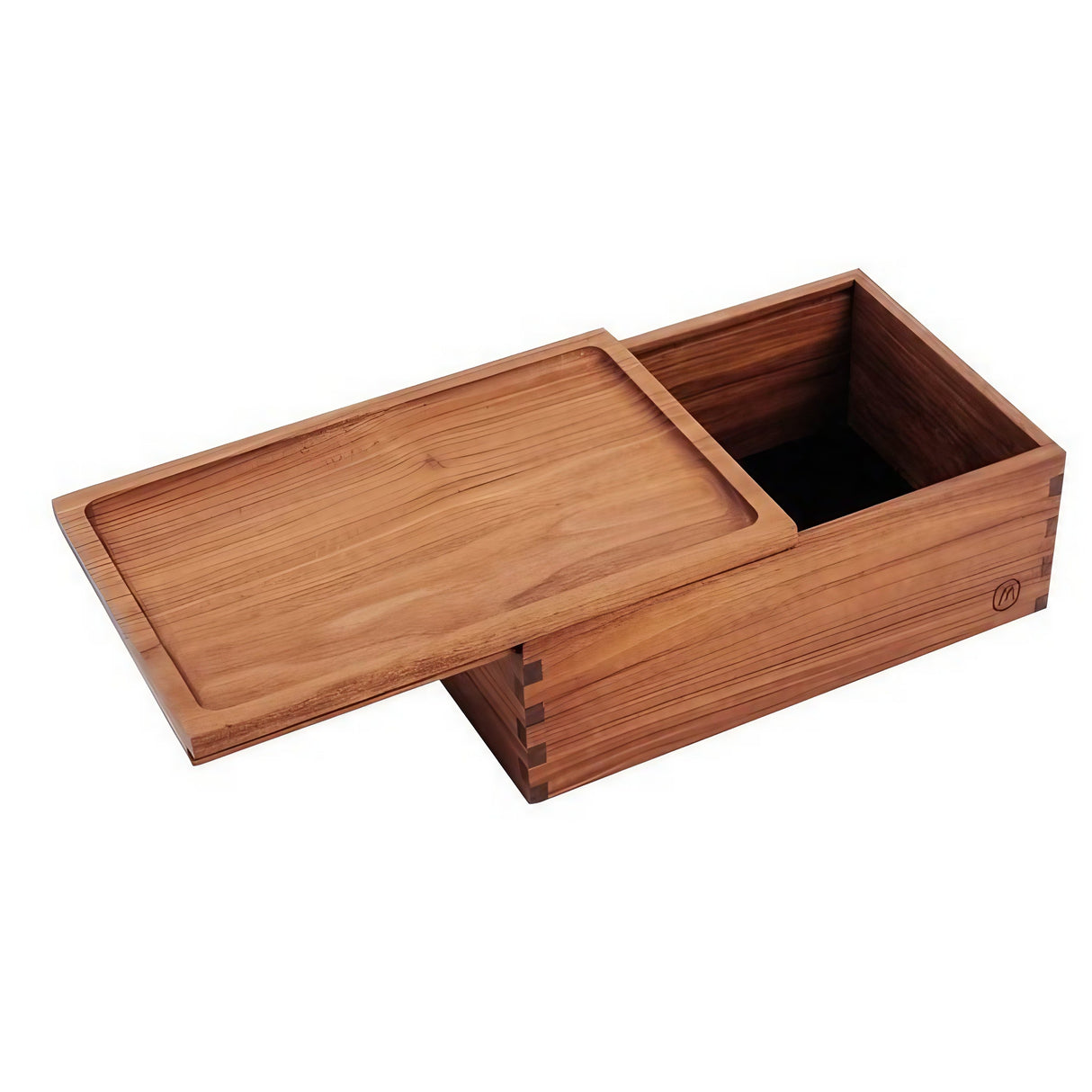 Marley Natural wooden lock stash box with sliding top and divider, secure storage for bongs