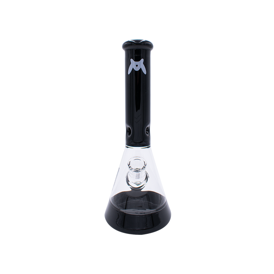 MAV Glass 12" Full Color Black Beaker Bong with 5mm Thickness and 18mm Bowl - Front View