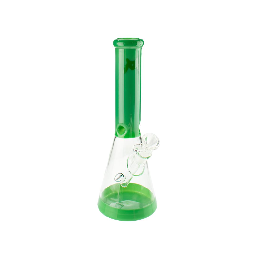 MAV Glass 12" Full Color Beaker Bong in Forest Green with Thick Glass - Front View