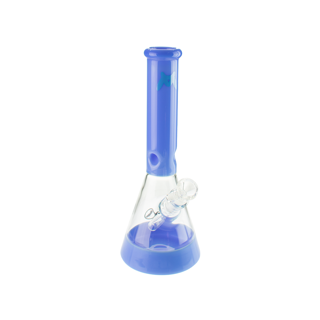 MAV Glass 12" Full Color Beaker Bong in Lavender with 5mm Thickness and Deep Bowl - Front View