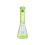 MAV Glass 12" Full Color Beaker Bong in Ooze, 5mm Thick with Deep Bowl - Front View
