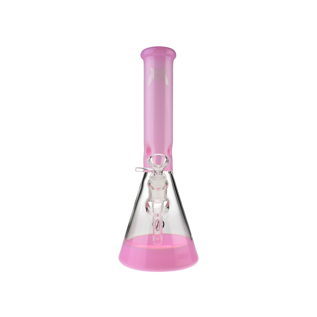 MAV Glass 12" Pink Full Color Beaker Bong with 5mm Thickness and 18mm to 14mm Joint