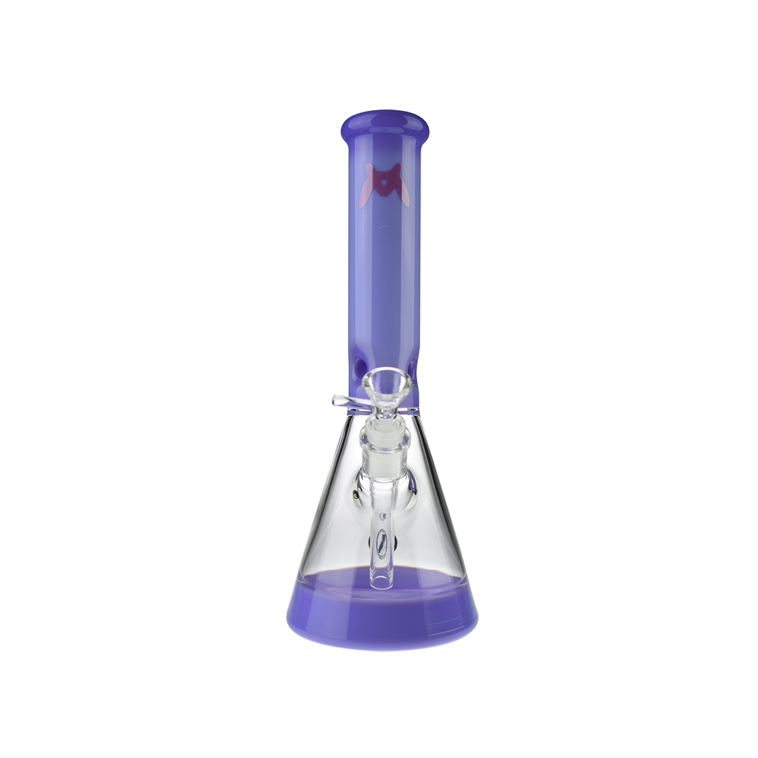 MAV Glass 12" Full Color Beaker Bong in Purple with 5mm Thickness and 18mm to 14mm Joint - Front View
