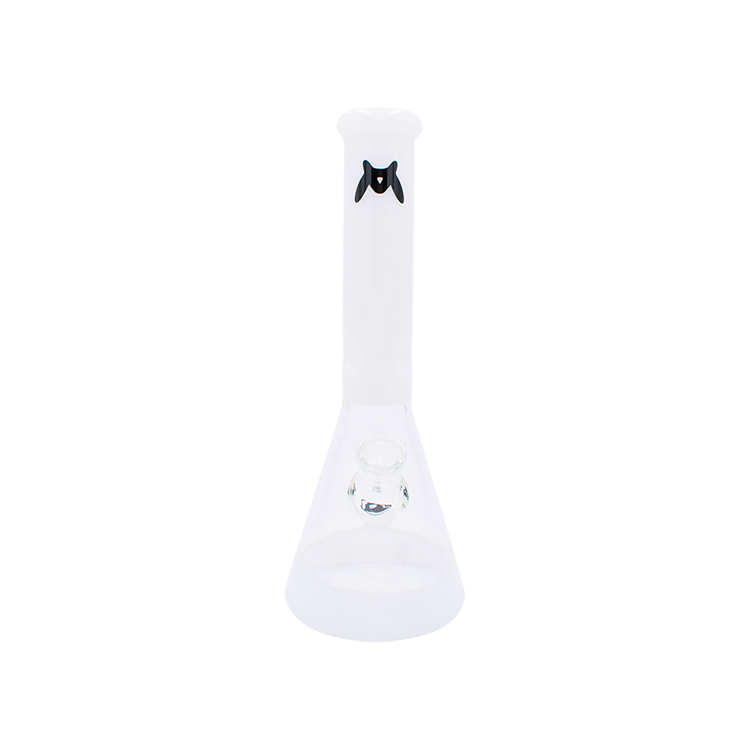 MAV Glass 12" White Full Color Beaker Bong with 5mm Thickness Front View