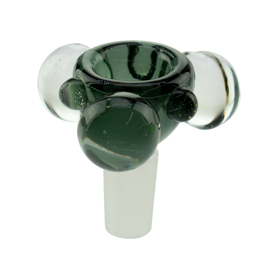 MAV Glass 14mm Bubbles Bowl in Milky Purple for Bongs, Front View on White Background