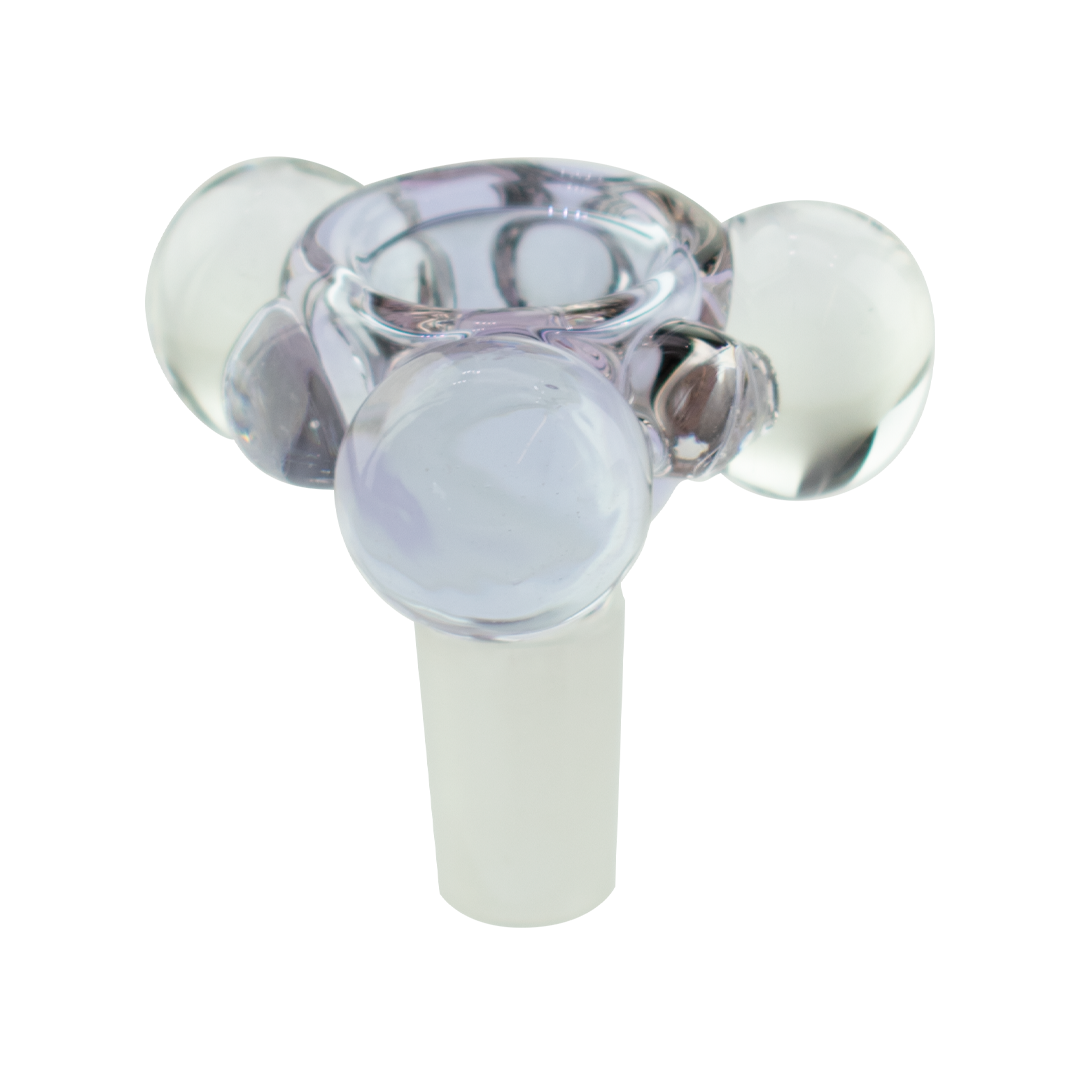 MAV Glass 14mm Bubbles Bowl in Transparent Black, Top View, for Bongs and Dab Rigs