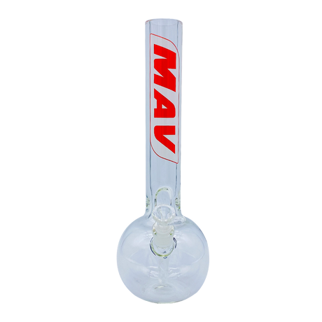 MAV Glass 16" Old School Bubble Bottom Bong with Retro Logo, Front View on White Background