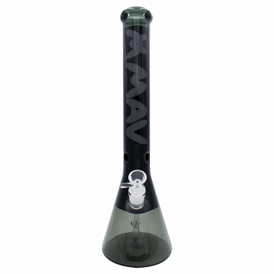 MAV Glass 18" Black Color Float Beaker Bong with 50mm Diameter and 5mm Thickness