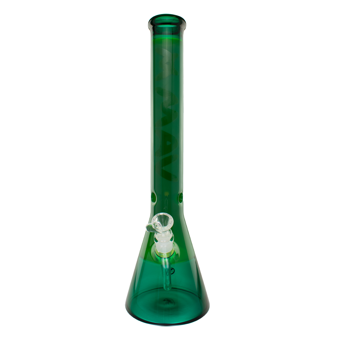 MAV Glass 18" Forest Color Float Beaker Bong with Thick Glass and Deep Bowl - Front View