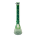 MAV Glass 18" Color Float Beaker Bong in Forest Green with Clear Downstem, Front View