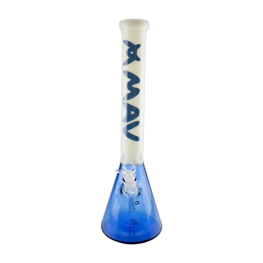 MAV Glass 18" Blue Color Float Sleeve Beaker Bong with 50mm Diameter and 5mm Thickness