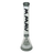 MAV Glass 18" Manhattan Pyramid Beaker in White and Transparent Black, Front View, 50mm Diameter