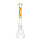 MAV Glass 18" Beaker Bong in Orange with 9mm Thick Glass and Heavy Wall Design, Front View