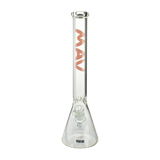 MAV Glass 18" Pastel Pink Beaker Bong with Heavy Wall Thickness, Front View on White Background