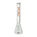 MAV Glass 18" Pastel Pink Beaker Bong with Heavy Wall Thickness, Front View on White Background