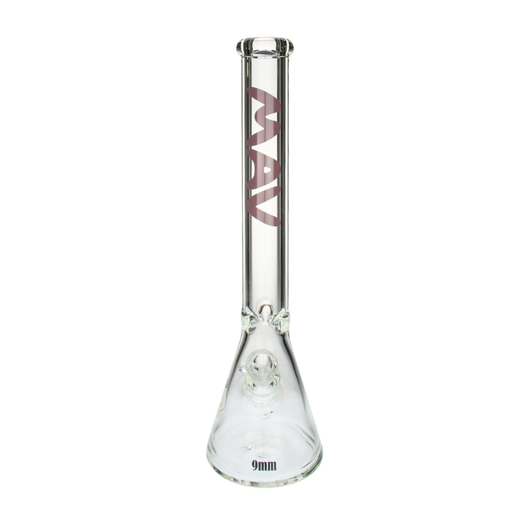 MAV Glass 18" Purple Beaker Bong with Heavy Wall Thickness Front View