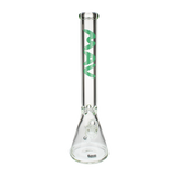 MAV Glass 18" Beaker Bong in Sea Foam, 9mm Thick Heavy Wall, Front View on White Background