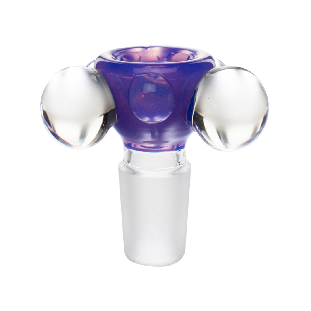 MAV Glass 19mm Bubbles Bowl in Milky Purple, front view on a seamless white background