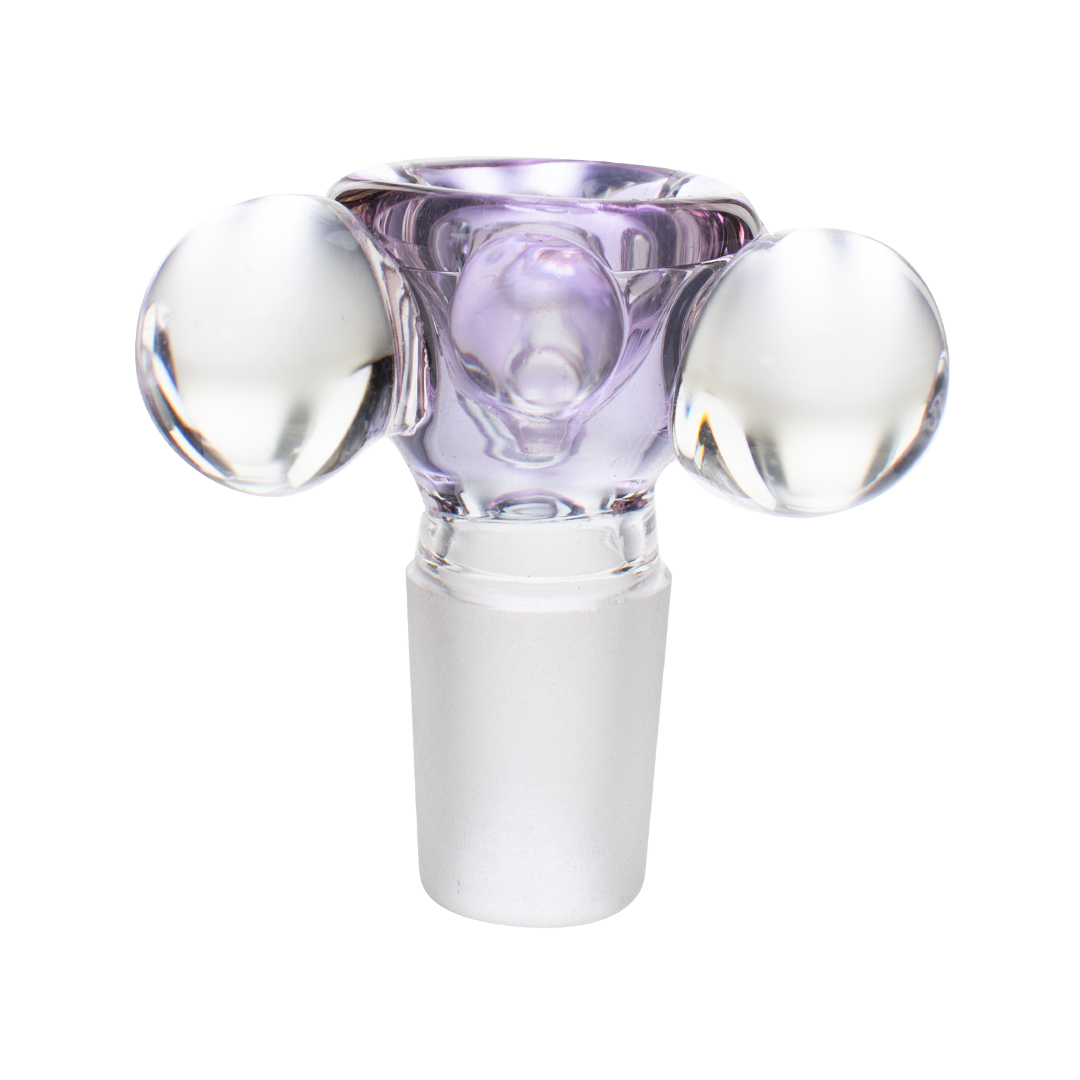 MAV Glass 19mm Bubbles Bowl in Transparent Purple - Front View