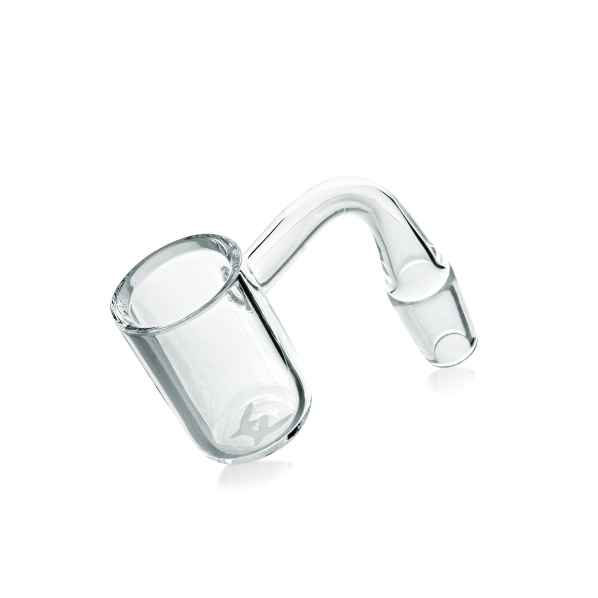 MAV Glass 25mm Quartz Flat Bottom Banger for Dab Rigs - Clear, Angled Side View