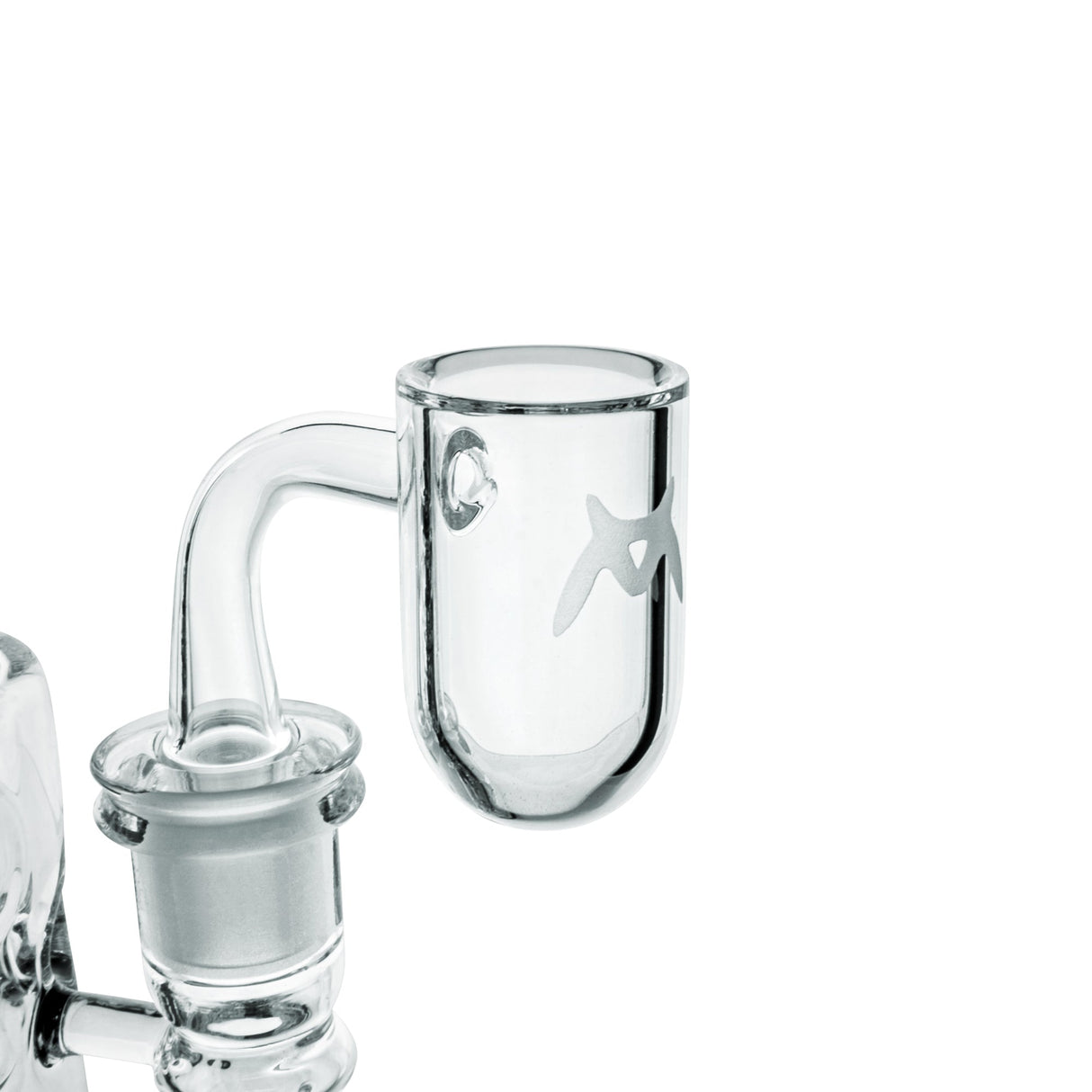 MAV Glass 25mm Quartz Round Bottom Bucket Banger for Dab Rigs, Clear Side View