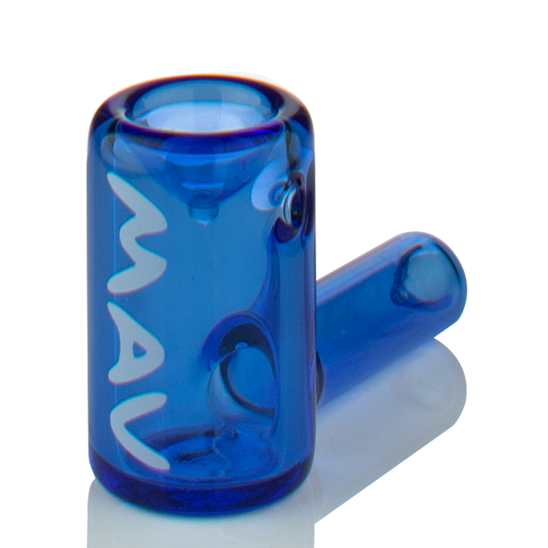 MAV Glass 2.5" Mini Hammer Hand Pipe in Ink Blue, Borosilicate Glass, Side View
