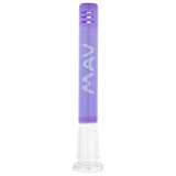 MAV Glass 4" Purple Downstem, 18mm to 14mm, Front View on Seamless White Background
