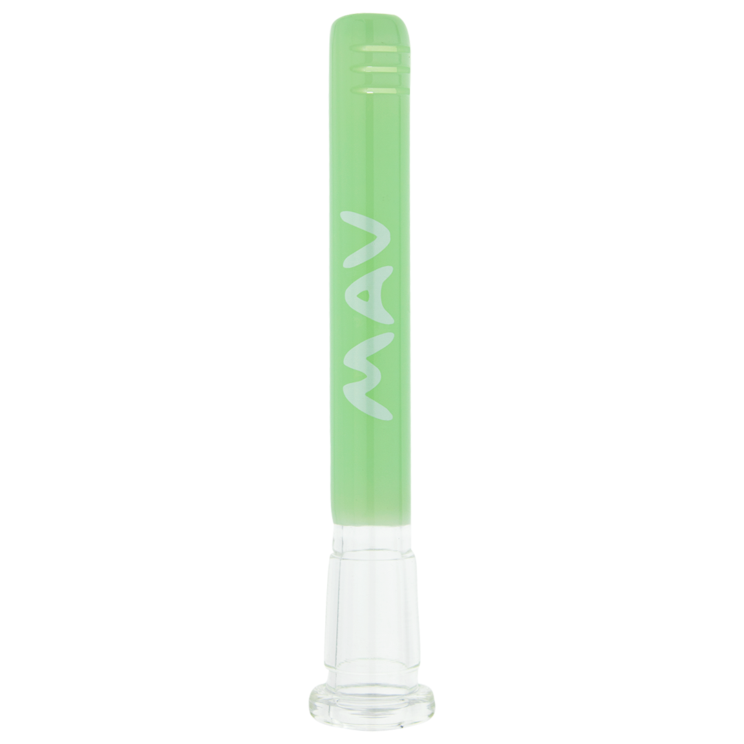 MAV Glass 4" Seafoam Color Downstem 18mm to 14mm for Beaker Bongs, Front View on White Background