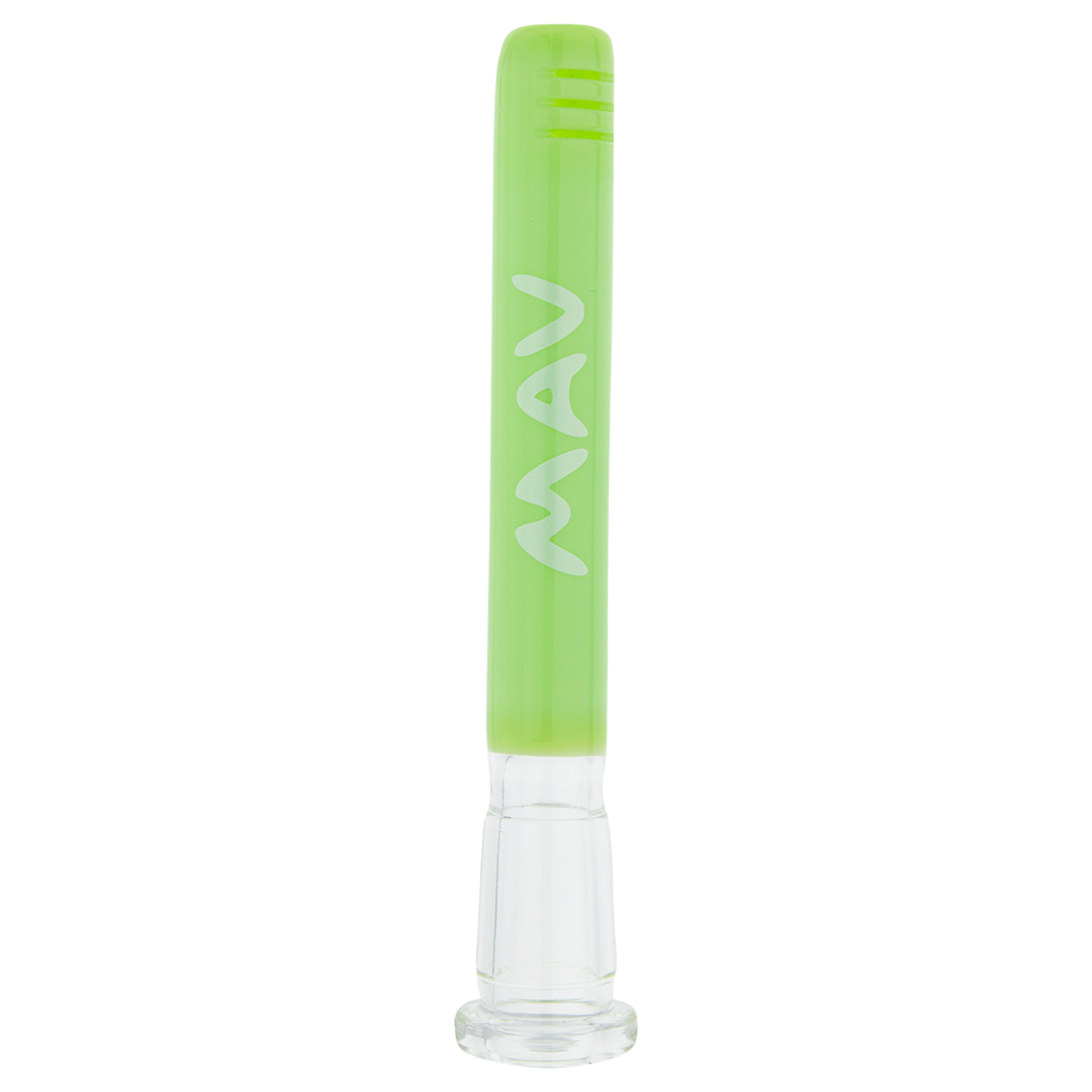MAV Glass 4" Slime Color Downstem 18mm to 14mm fit for bongs, front view on white background