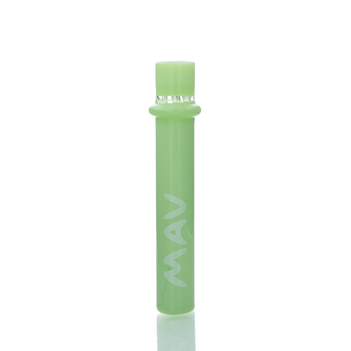 MAV Glass 4" Slime Green One Hitter with Heavy Wall Design, Front View on White Background