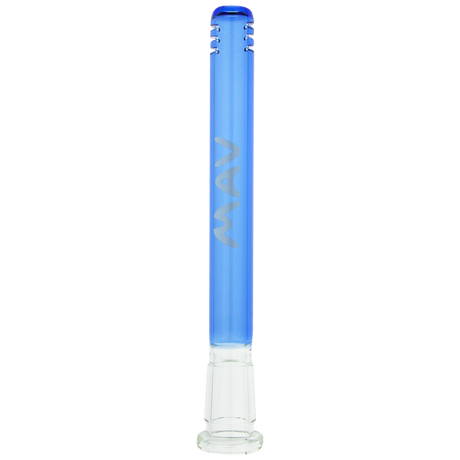 MAV Glass 5" Ink Blue Downstem, 18mm to 14mm, for Beaker Bongs, Front View