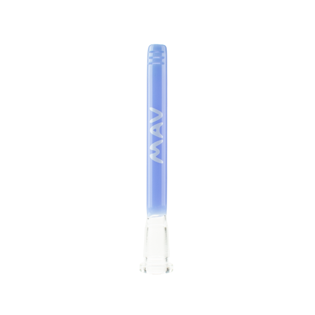 MAV Glass 5" Lavender Color Downstem 18mm to 14mm for Bongs, Front View on White Background