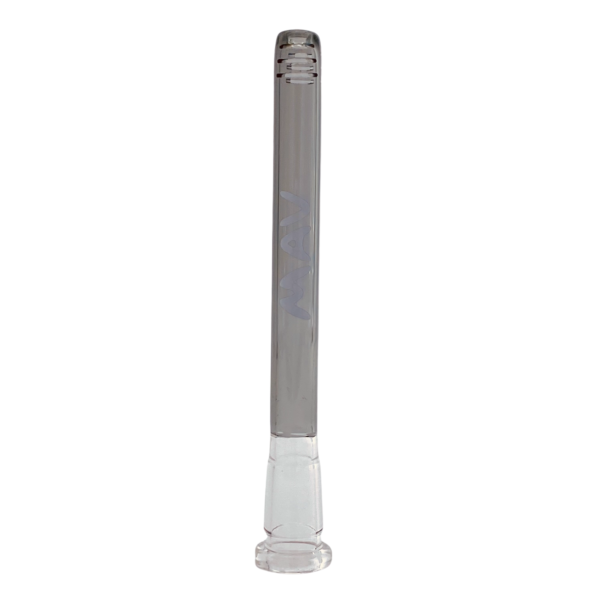 MAV Glass 5" Transparent Black Downstem, 18mm to 14mm, for Bongs, Front View