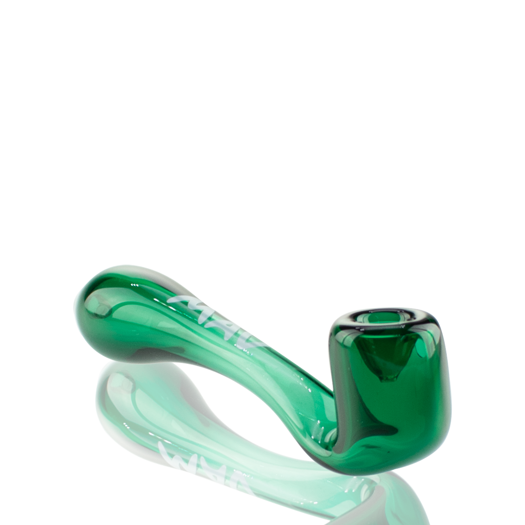 MAV Glass 5" Sherlock Hand Pipe in Teal with Borosilicate Glass, Side View