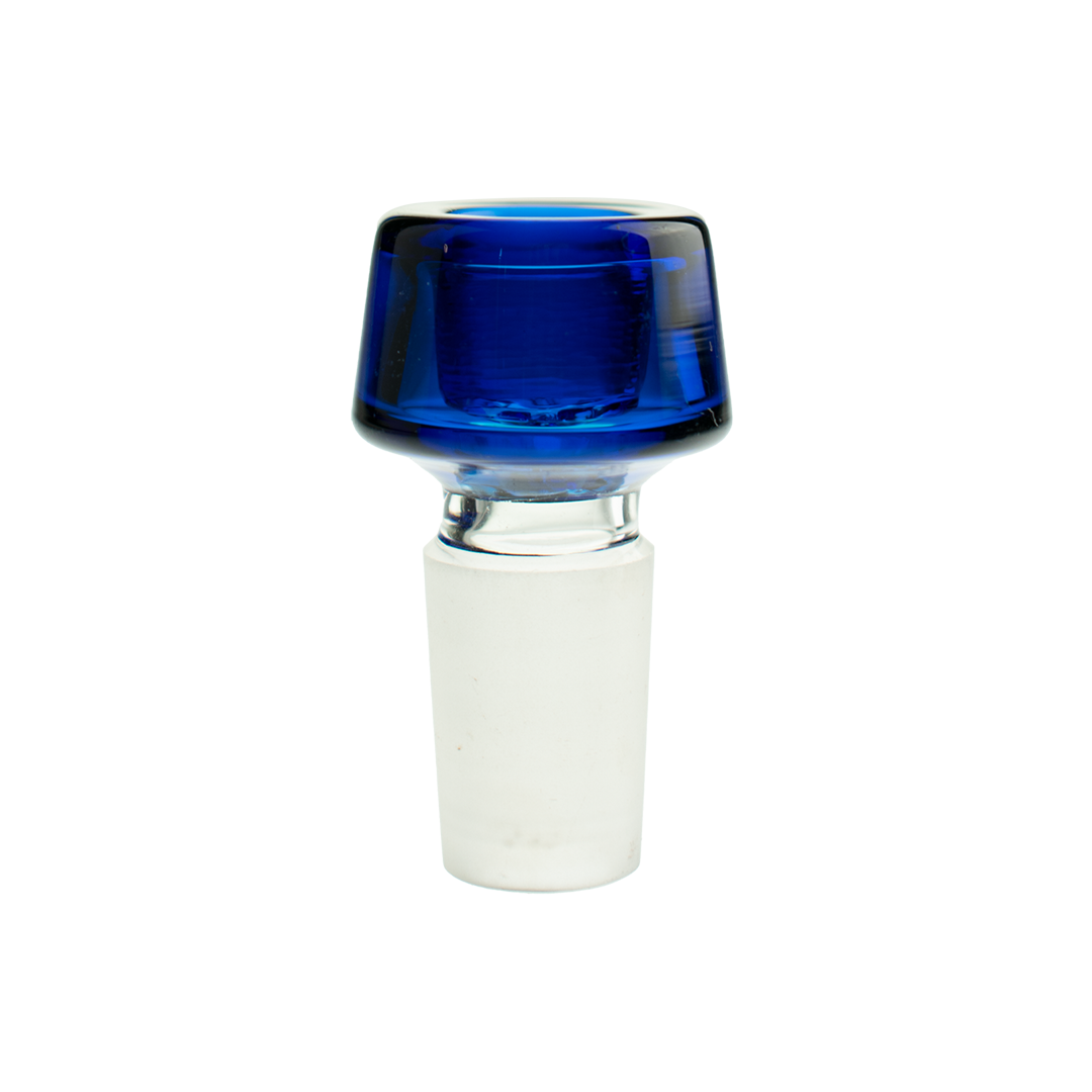 MAV Glass 7 Hole Pro Bowl in Blue, 19mm joint size, front view on white background