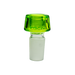 MAV Glass 7 Hole Pro Bowl in vibrant green, 19mm joint size, perfect for bongs, front view on white